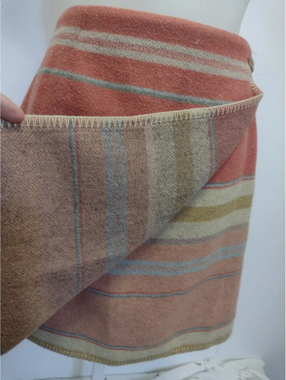 VTG Italian Wool Blend Wrap Skirt Lot 2 Boho Southwestern Blanket Cottagecore 11